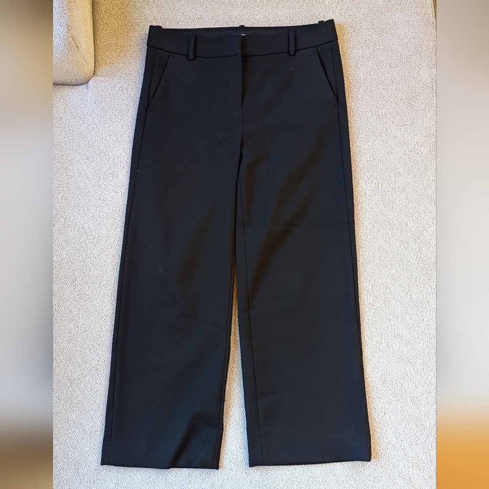 New JCrew 365 wide leg crop trousers, black, size 6